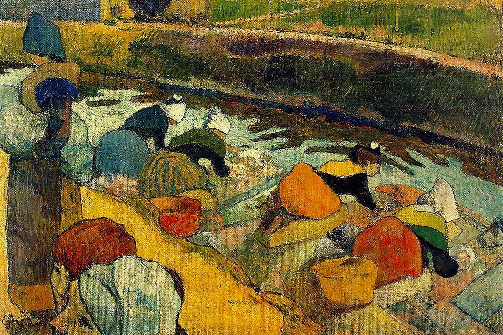 Pixxprint Paul Gauguin - Waschfrauen in Arles , Glasbild Wochenangebot
