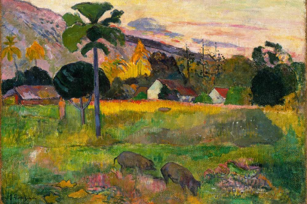 Pixxprint Paul Gauguin - Haere Mai , Glasbild Kostenlose Rückgabe