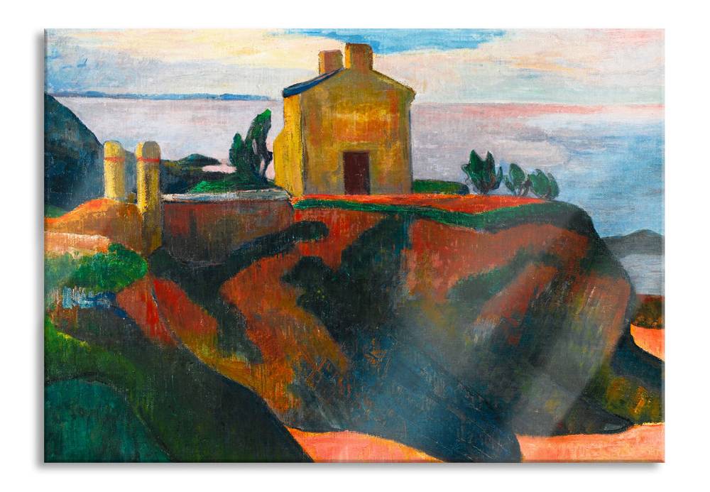 Pixxprint Paul Gauguin - LA MAISON DU PAN-DU, Glasbild Begrenzte Freigabe