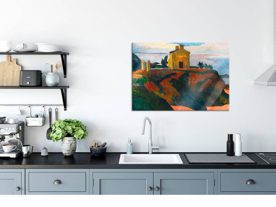 Pixxprint Paul Gauguin - LA MAISON DU PAN-DU, Glasbild Begrenzte Freigabe
