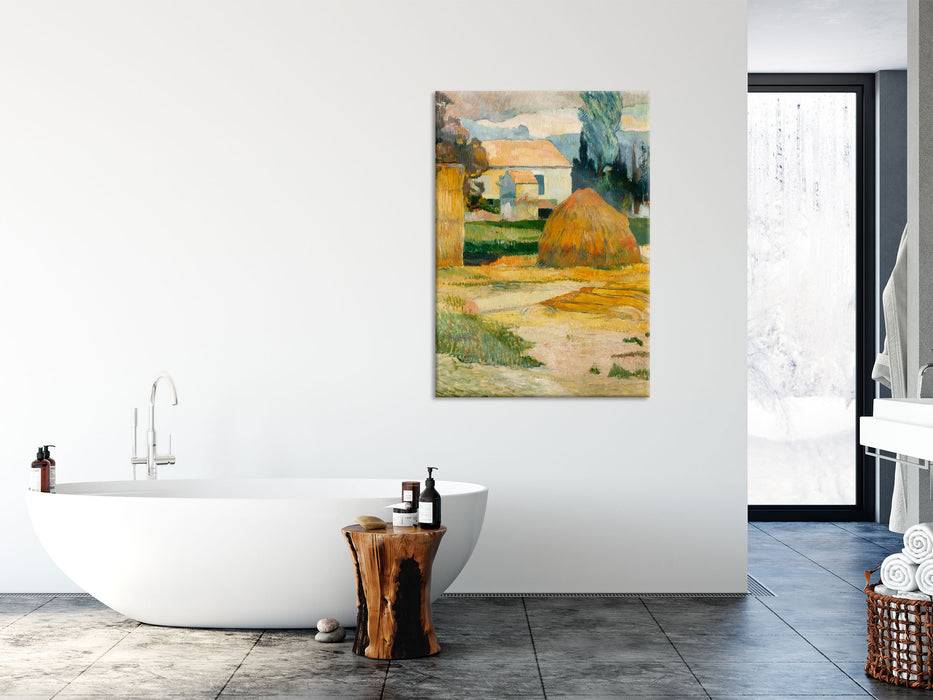 Pixxprint Paul Gauguin - Landschaft bei Arles, Glasbild Neueste Stile