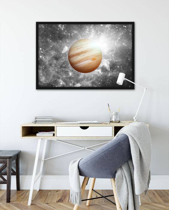 Pixxprint Planet Jupiter im Universum, Poster mit Bilderrahmen Bis zu 55% Rabatt