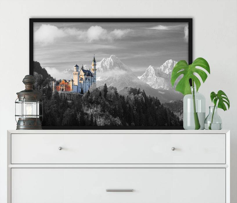 Pixxprint Schloss Neuschwanstein, Poster mit Bilderrahmen Riesige Rabatte