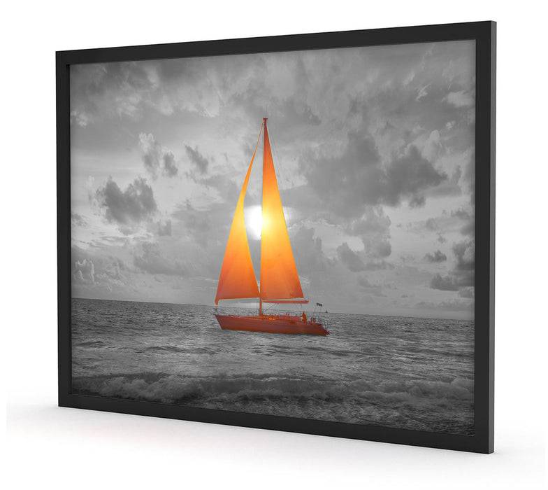 Pixxprint Segelboot nahgelegen der Küste, Poster mit Bilderrahmen 50% Rabatt für begrenzte Zeit