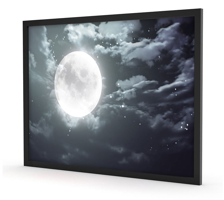 Pixxprint Vollmond Sterne Wolken, Poster mit Bilderrahmen Rabatte dieses Monats