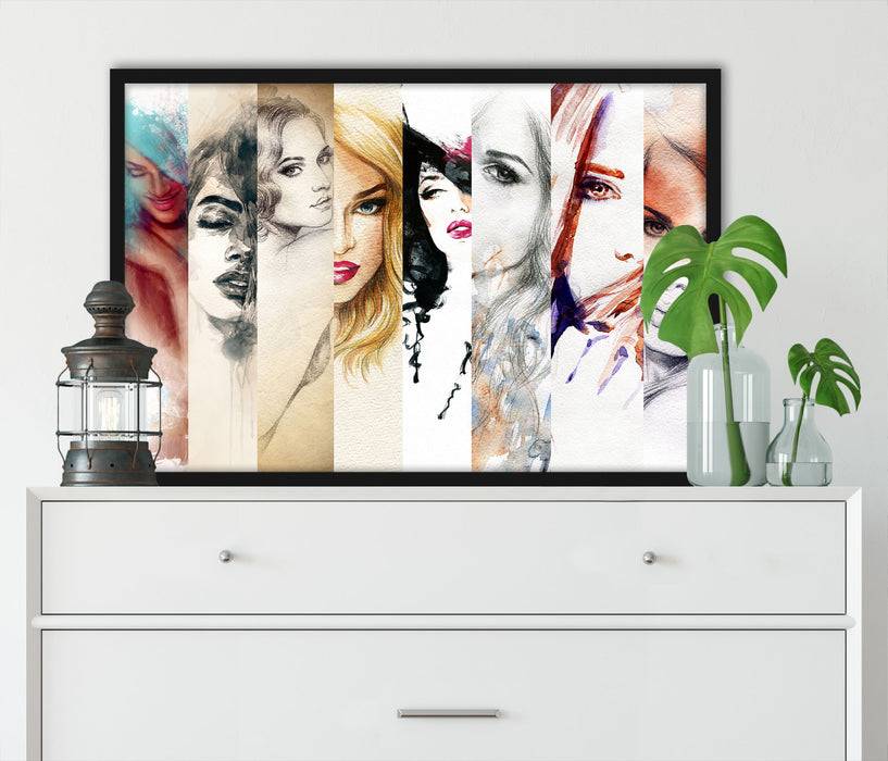 Pixxprint Haar Frisuren, Poster mit Bilderrahmen Hotsell