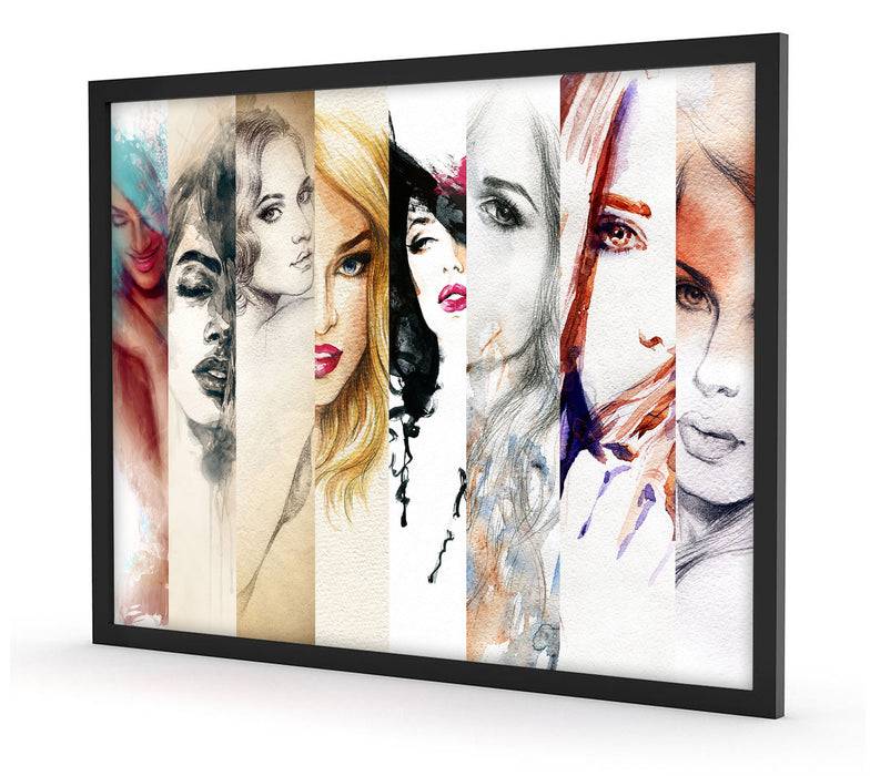 Pixxprint Haar Frisuren, Poster mit Bilderrahmen Hotsell