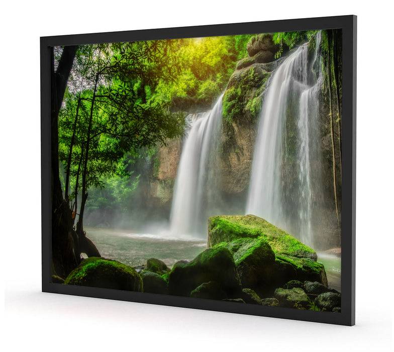 Pixxprint Wasserfall, Poster mit Bilderrahmen im Angebot