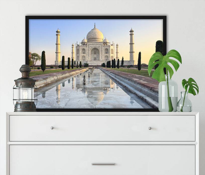 Pixxprint Taj Mahal, Poster mit Bilderrahmen Blitzverkäufe