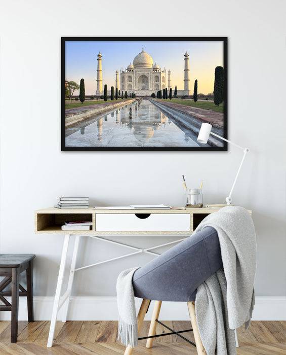 Pixxprint Taj Mahal, Poster mit Bilderrahmen Blitzverkäufe