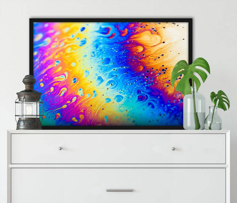Pixxprint Bunte Farben, Poster mit Bilderrahmen Fabrik Onlineshop
