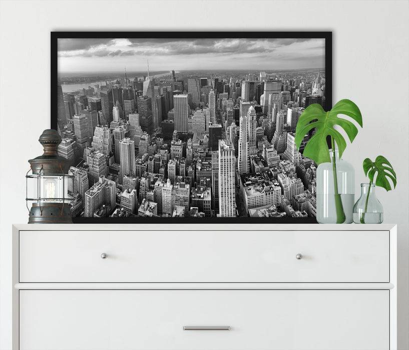 Pixxprint New York Skyline, Poster mit Bilderrahmen Sonderangebot