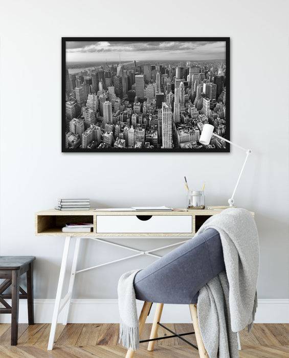 Pixxprint New York Skyline, Poster mit Bilderrahmen Sonderangebot