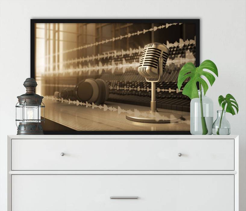 Pixxprint Musikstudio, Poster mit Bilderrahmen Rabatt