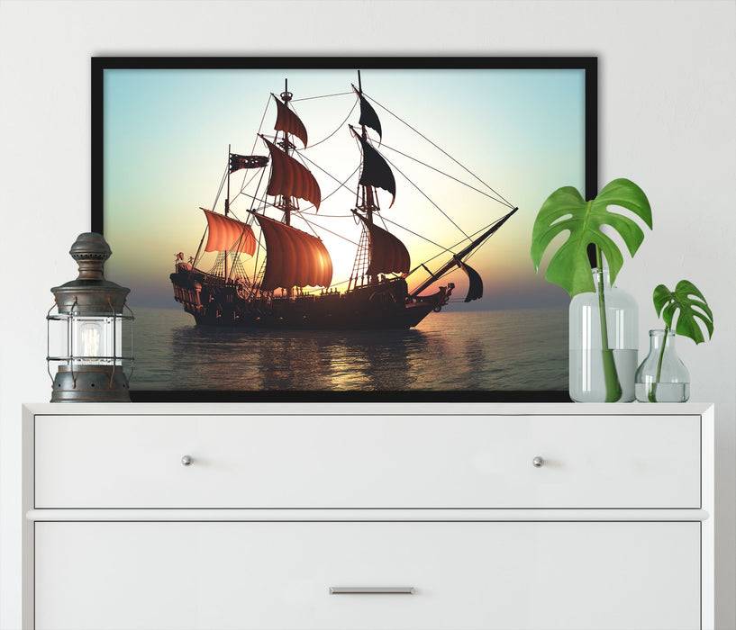 Pixxprint Altes Segelschiff, Poster mit Bilderrahmen Günstig kaufen