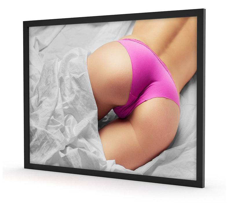 Pixxprint schöner Po im Bett, Poster mit Bilderrahmen Saisonschlussverkauf
