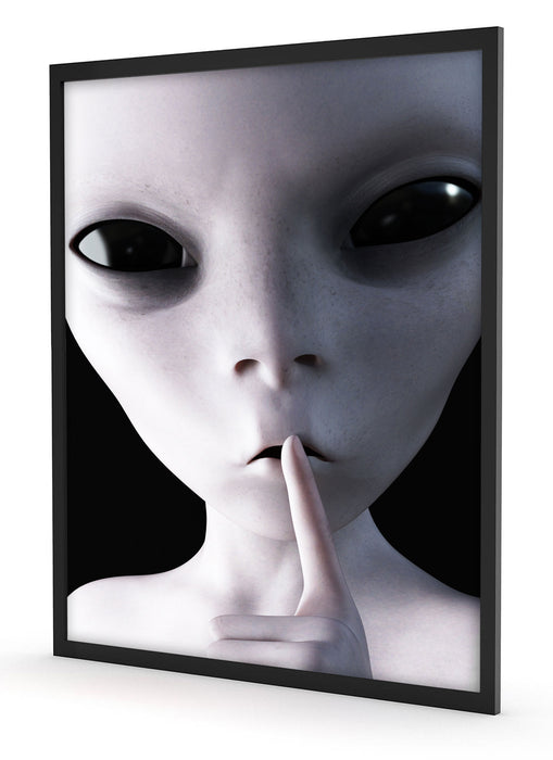 Pixxprint Alien - nicht reden, Poster mit Bilderrahmen Heißer Verkauf