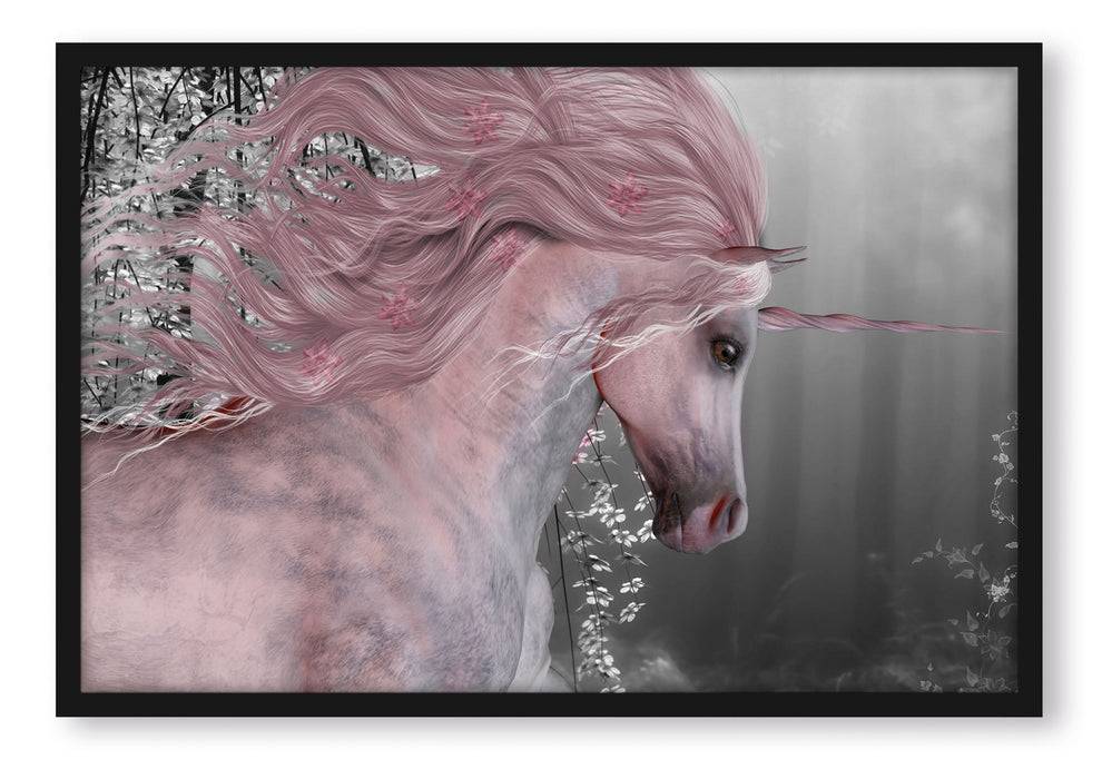 Pixxprint wunderbares Einhorn, Poster mit Bilderrahmen