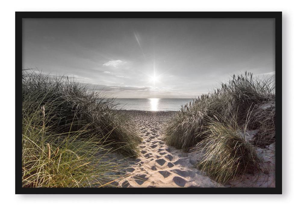 Pixxprint der Weg ins Meer, Poster mit Bilderrahmen Blitzangebot