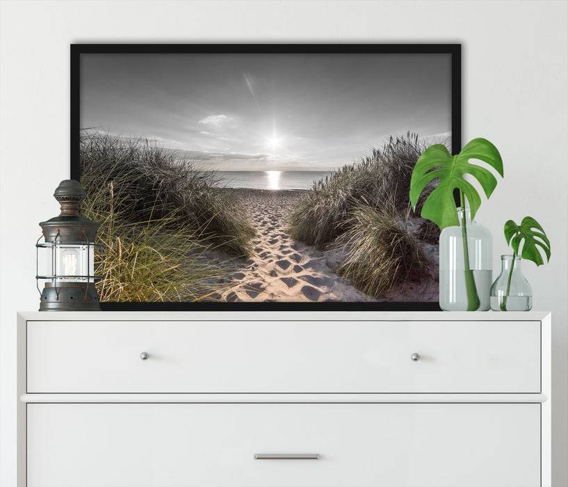 Pixxprint der Weg ins Meer, Poster mit Bilderrahmen Blitzangebot