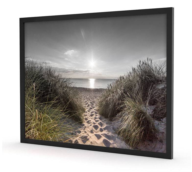 Pixxprint der Weg ins Meer, Poster mit Bilderrahmen Blitzangebot