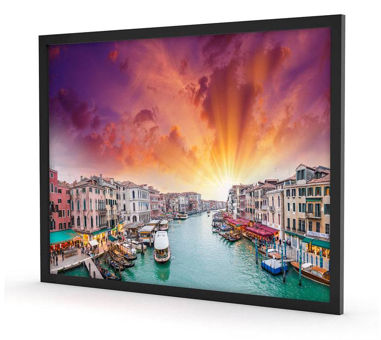 Pixxprint Venedig Fluss Häuser, Poster mit Bilderrahmen Kostenlose Rückgabe