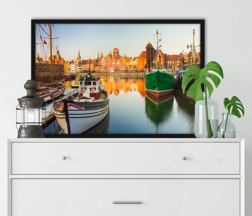 Pixxprint Hafen in der Dämmerung, Poster mit Bilderrahmen Bis zu 50% Rabatt