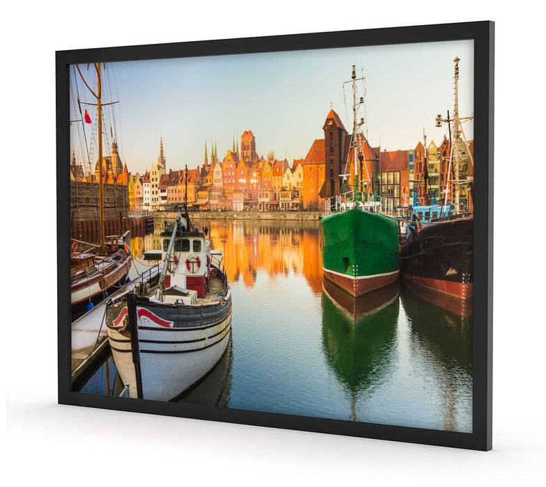 Pixxprint Hafen in der Dämmerung, Poster mit Bilderrahmen Bis zu 50% Rabatt