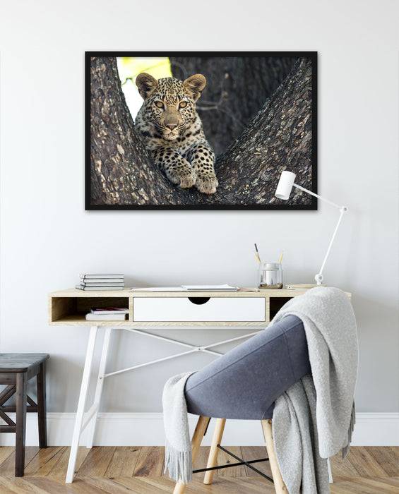 Pixxprint Leopardenbaby, Poster mit Bilderrahmen Bis zu 65% Rabatt