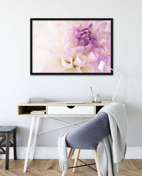 Pixxprint Traumhafte lila weiße Blüte, Poster mit Bilderrahmen Vierteljährliche Förderung