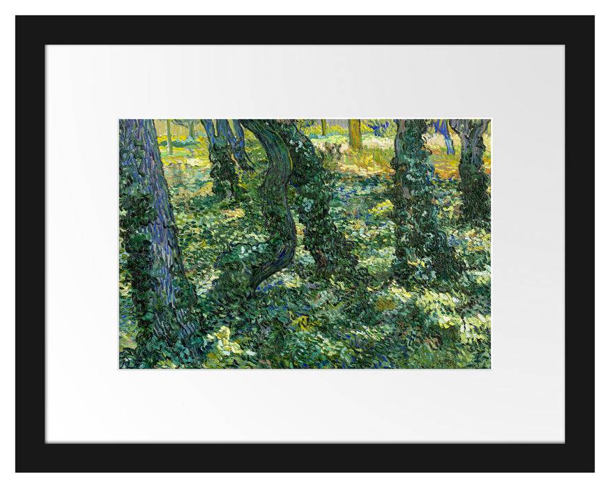 Pixxprint Vincent Van Gogh - Unterholz , im Galerie-Passepartout Bilderrahmen