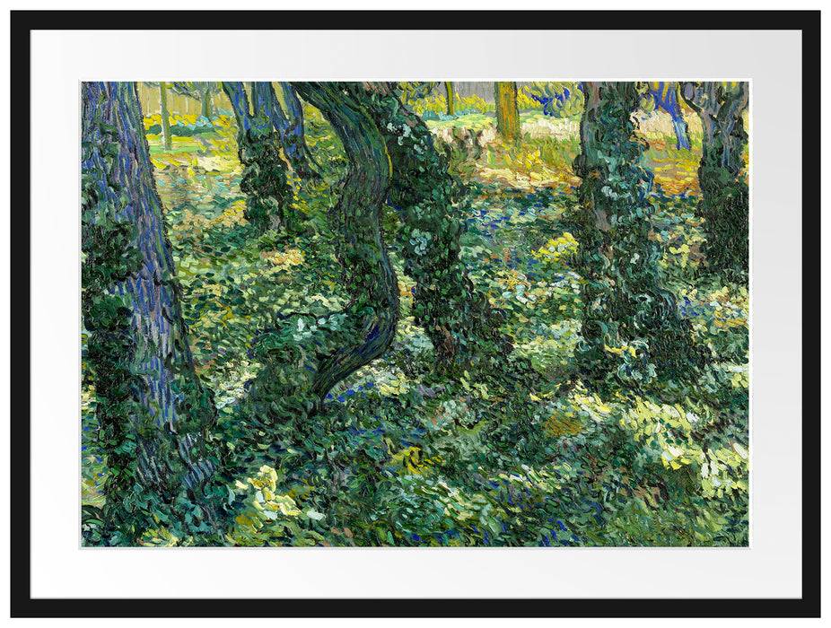 Pixxprint Vincent Van Gogh - Unterholz , im Galerie-Passepartout Bilderrahmen Discount Store für neue Produkte