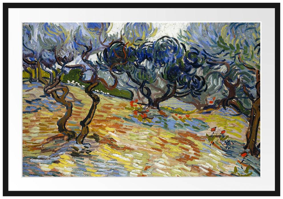 Pixxprint Vincent Van Gogh - Oliven-Bäume , im Galerie-Passepartout Bilderrahmen Clearance-Verkauf