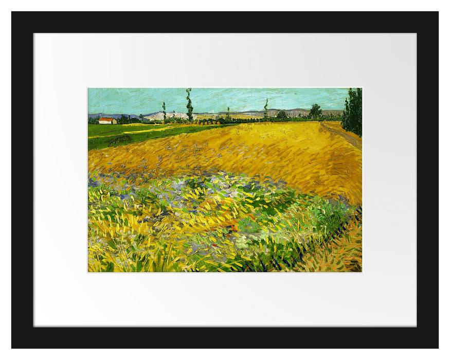 Pixxprint Vincent Van Gogh - Weizenfeld , im Galerie-Passepartout Bilderrahmen