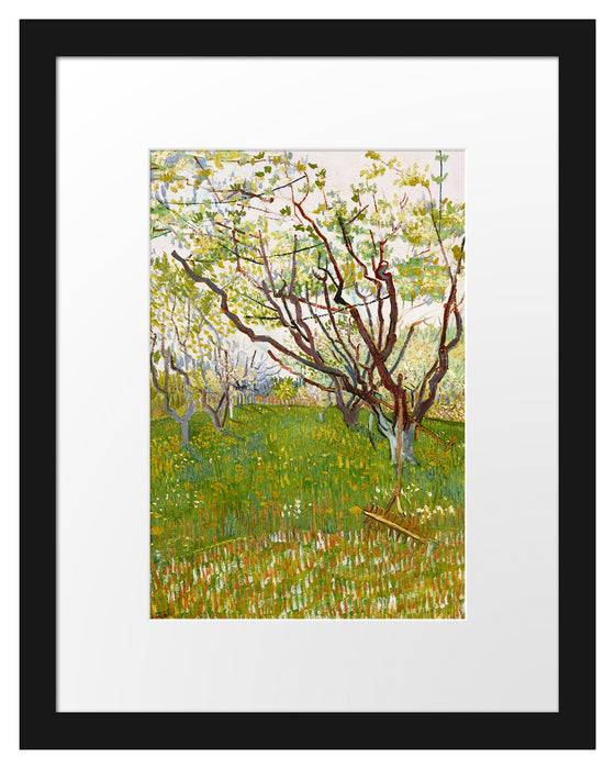 Pixxprint Vincent Van Gogh - Der blühende Obstgarten , im Galerie-Passepartout Bilderrahmen Outlet