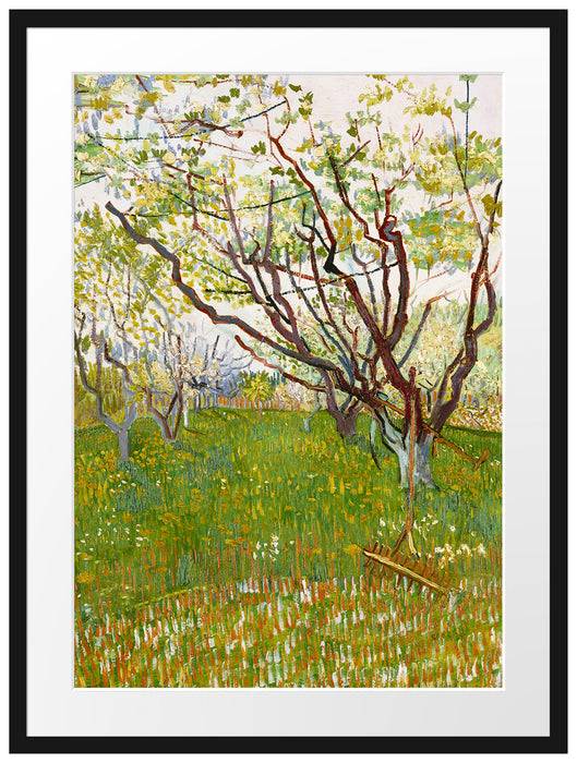 Pixxprint Vincent Van Gogh - Der blühende Obstgarten , im Galerie-Passepartout Bilderrahmen Outlet