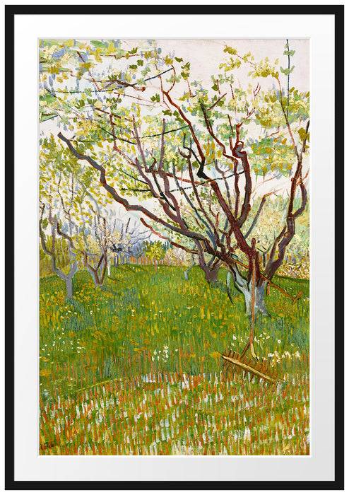 Pixxprint Vincent Van Gogh - Der blühende Obstgarten , im Galerie-Passepartout Bilderrahmen Outlet