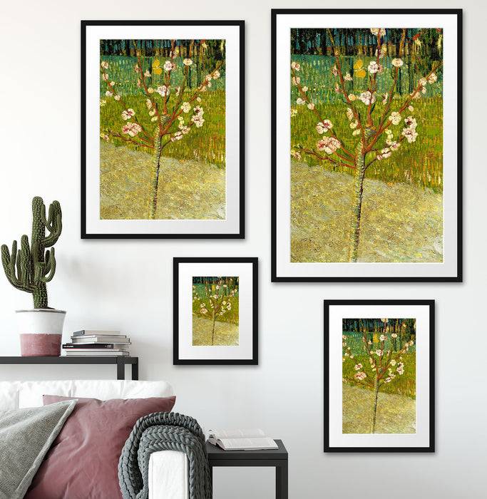 Pixxprint Vincent Van Gogh - Blühender Mandelbaum , im Galerie-Passepartout Bilderrahmen Hotsell