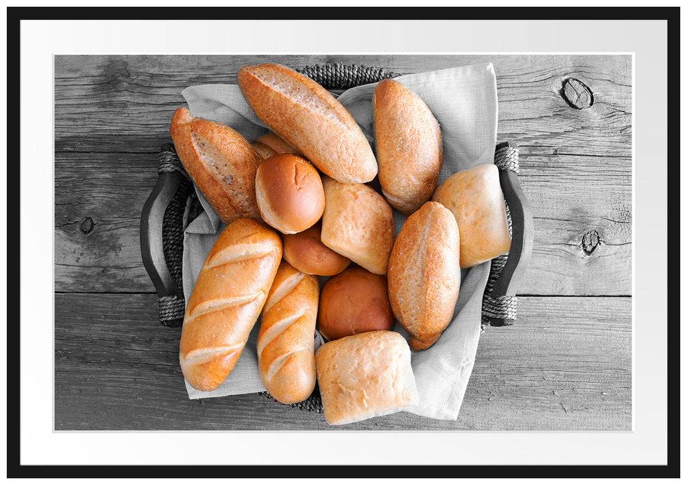 Pixxprint Leckere Knusprige Brötchen, im Galerie-Passepartout Bilderrahmen Meist gekauft