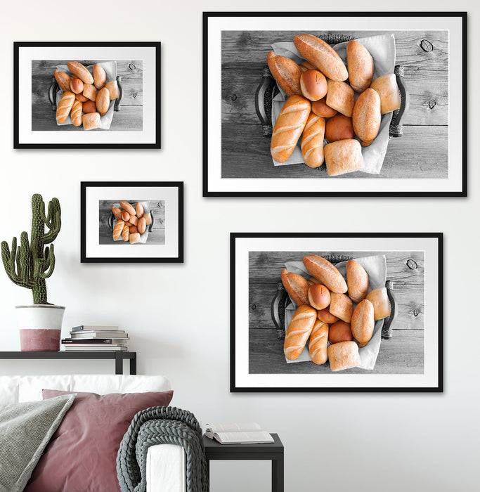 Pixxprint Leckere Knusprige Brötchen, im Galerie-Passepartout Bilderrahmen Meist gekauft