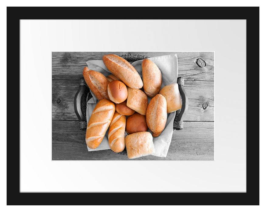 Pixxprint Leckere Knusprige Brötchen, im Galerie-Passepartout Bilderrahmen Meist gekauft