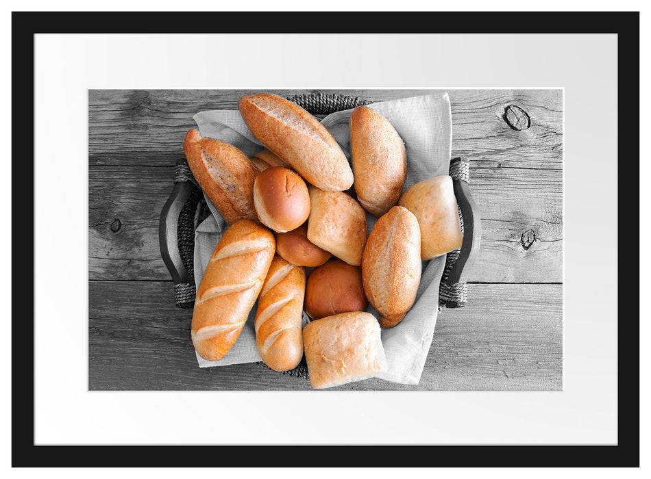 Pixxprint Leckere Knusprige Brötchen, im Galerie-Passepartout Bilderrahmen Meist gekauft