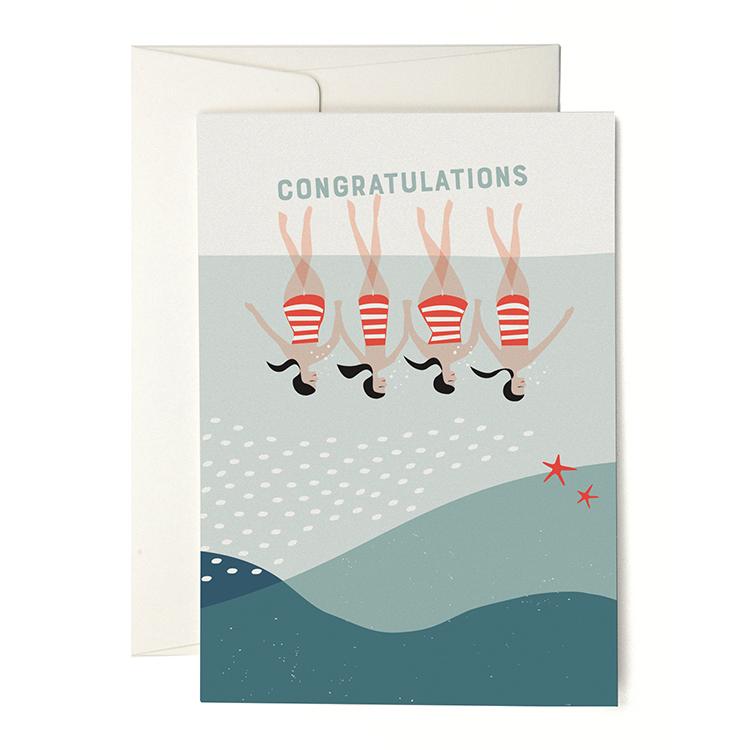 Pleased To Meet Synchronised Swimming Grusskarte Begrenztes Angebot