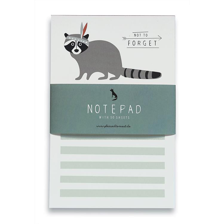 Pleased To Meet Racoon Notizblock A6 Rabatte dieses Monats