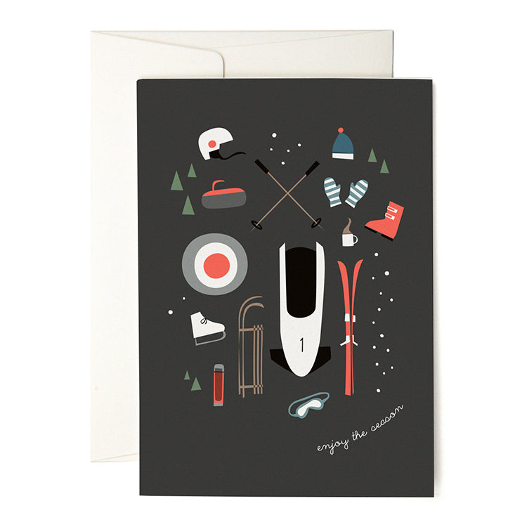 Pleased To Meet Winter Sports Grusskarte Sonderangebot