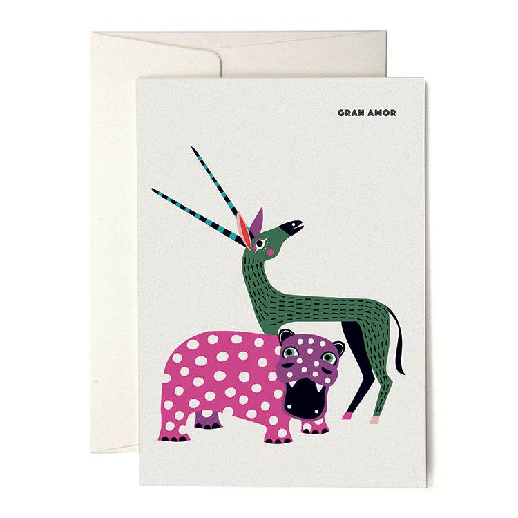 Pleased To Meet VIVA Hippo & Antilope Grusskarte Online Shopping
